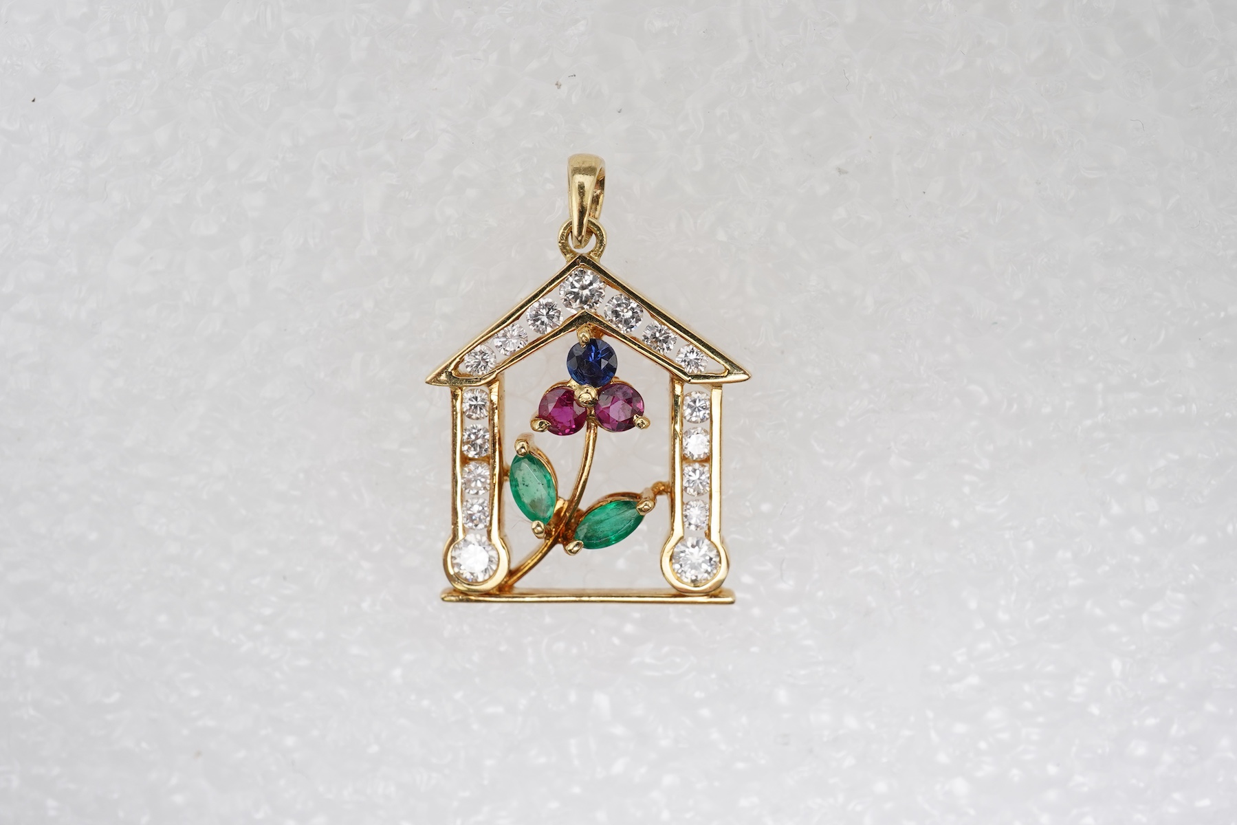 Larry, a multi-gem and diamond pendant, Singapore, circa 2000